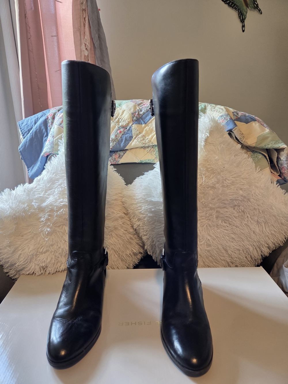 Marc Fisher Black Tall Riding Boots